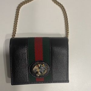 Gucci Zumi Leather Card Case (Chain Wallet)